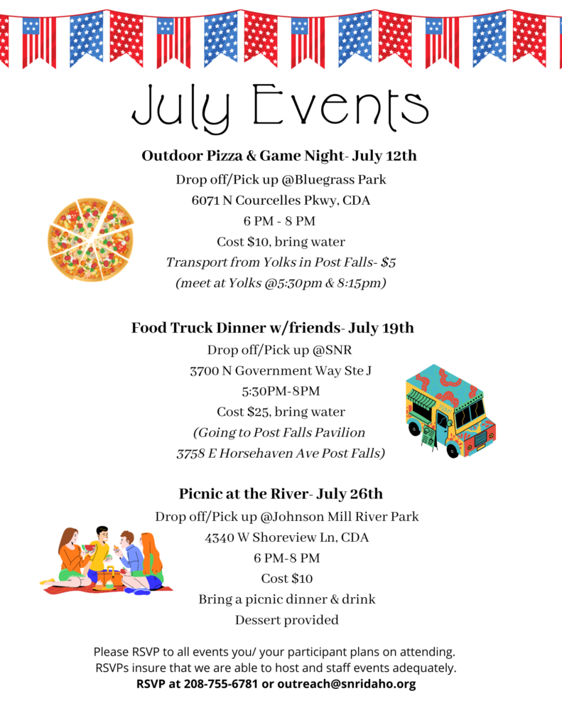 Events Calendar Information - Specialized Needs Recreation